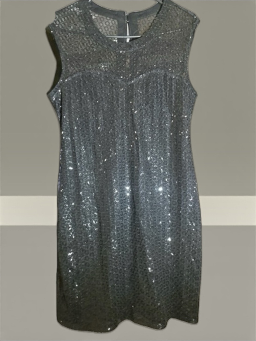 NWT Express Sz M Sequin mesh Sweetheart Black mini Dress Party Night out Date - Picture 2 of 15